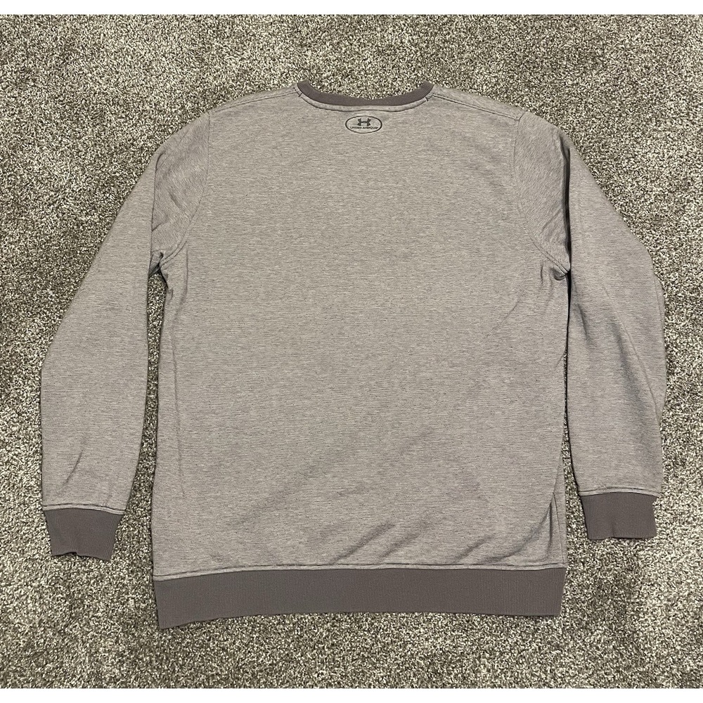 Under Armour Grey Crew Neck Sweater Mens X-Large ColdGear Fitted Sweatshirt - Picture 2 of 5